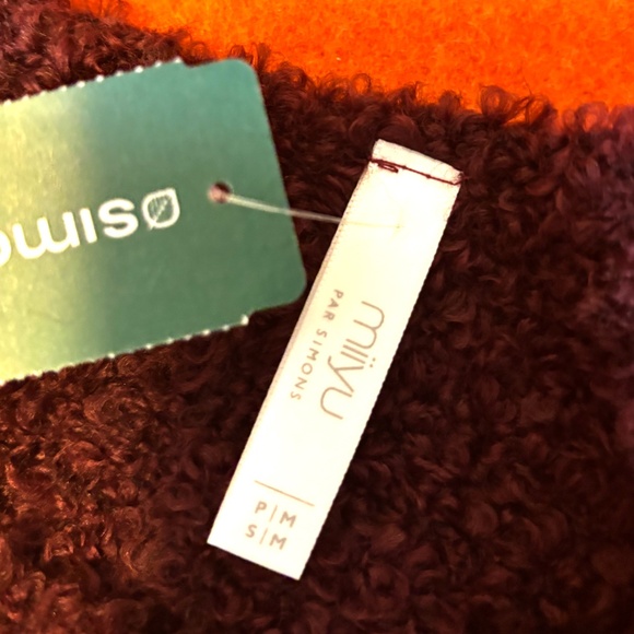 Burgundy touch of wool boucle long sleeves nightshirt lounge dress made in Italy - Picture 8 of 11